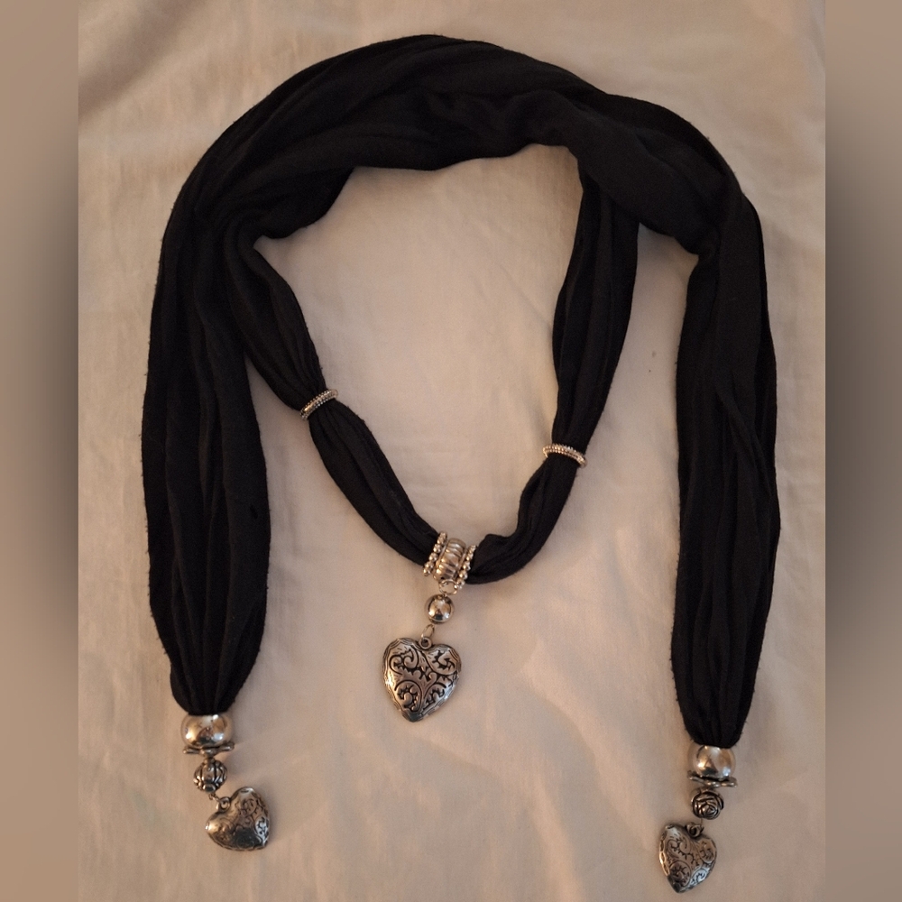 Scarf & Necklace All In One  Fashion Scarf with charms Unique Very Stylish